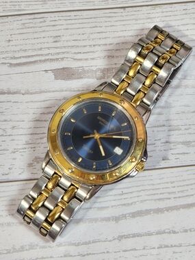 Raymond Weil Two-Tone Gold & Blue Dial Tango Watch